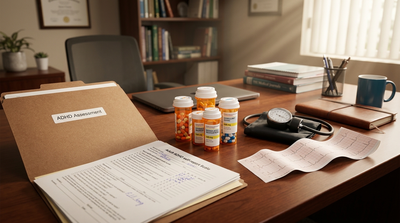 Adult ADHD assessment with stimulant medications and cardiovascular monitoring tools